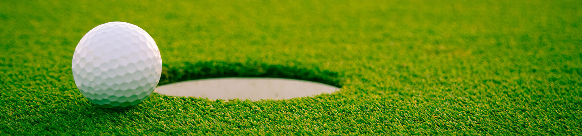 golf course green with golf ball